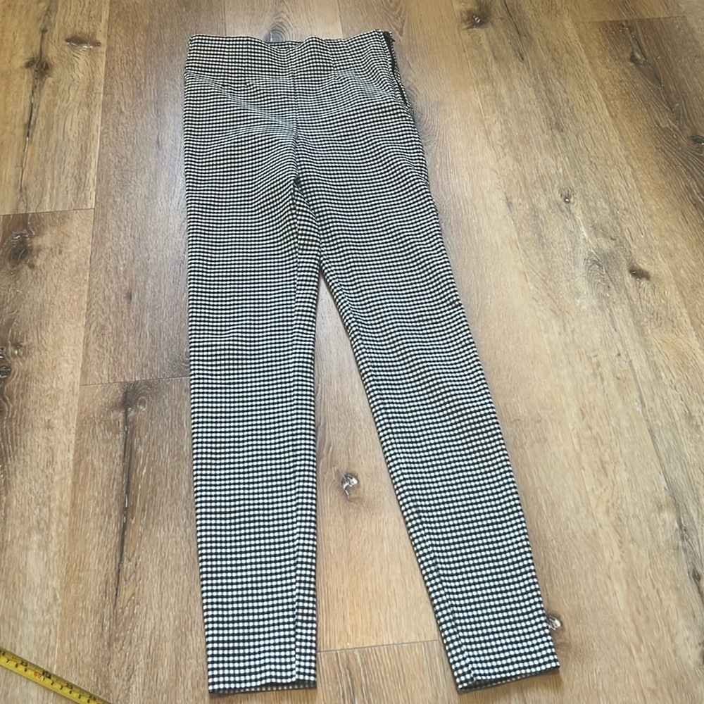 Zara Basic Collection Black and White Checkered pants Small Side Zipper